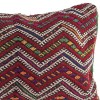 Grand coussin vintage rectangulaire tissé à la main couleurs rouge et bordeau