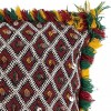 Coussin Kilim agrémenté de passementerie argentée- coussin berbere tissé à la main