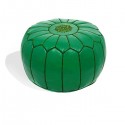 Pouf design cuir marocain vert pouf en cuir véritable fait main