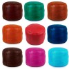 Pouf rond rosace Turquoise pouffe en cuir veritable fait main