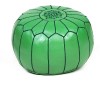 Pouf design cuir marocain vert pouf en cuir véritable fait main