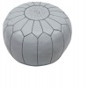 Pouf design cuir marocain gris pouf en cuir véritable fait main
