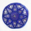 Pouf fassi en cuir Cuir cobalt pouffe marocain en cuir veritable fait main