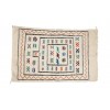 Tapis vintage fait main tapis berbere aux motifs ethniques sur fond couleur perle